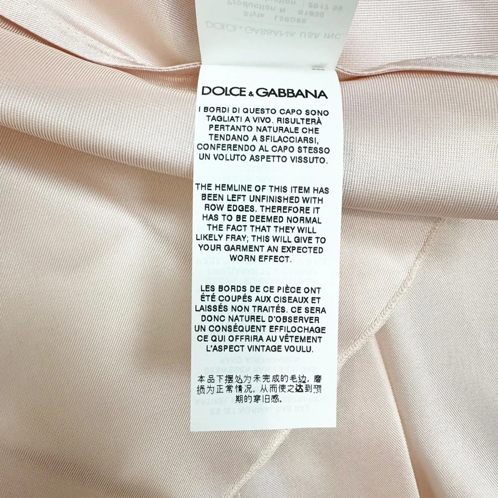 Dolce & Gabbana Girls Pink Rose Butterfly Farfalle Silk Dress Size 7/8
